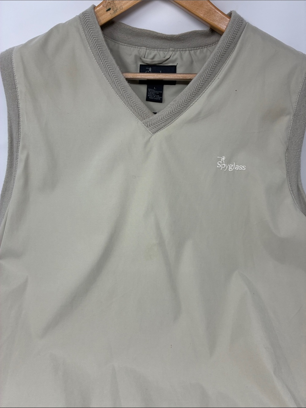 Spyglass V-Neck Golf Wind Vest in Light khaki